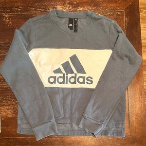 Adidas Kids Gray and White Crewneck
